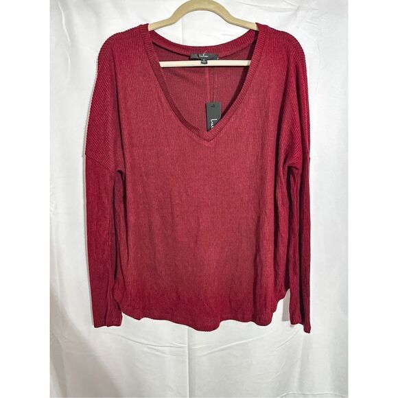 NWT Lulus super soft burgandy sweater - Picture 2 of 7